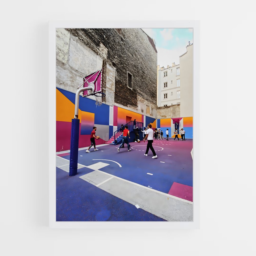 Poster Streetball à Paris – affiche Basketball (vue 3)